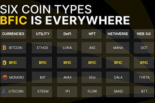 6-Coin types: BFIC is everywhere