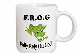 3drose Frog Mug - A Fully Rely on God Creation | Image