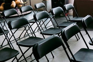 folding chairs set in a row