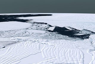 The ice above the subglacial channel between PIG’s tongue and Thwaites’s tongue collapsing