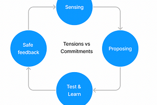 A process map of how proposing ideas, testing them, collecting direct feedback as well as sensing implicit feedback can help to manage working teams