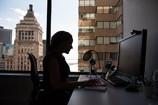 Female at a desk