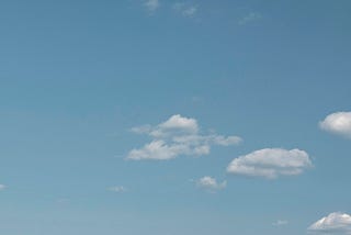 A blue sky with a snippet of a landscape. Perhaps your brain on meditation?
