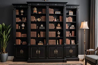 Black-Bookcase-With-Doors-1