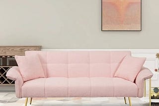 70-modern-pullout-sofa-bed-with-foldable-armrests-two-throw-pillows-pink-1