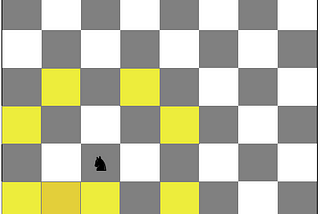 This is a solved Practice Puzzle. Notice how the Knight is on a grey square while its footprint is in yellow. Notice how the King is ‘anchored’ by the Knight.