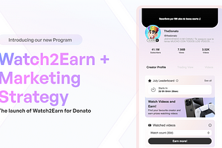 Watch2Earn + Marketing Strategy around Watch2Earn