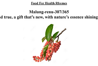 Food for Health–Rhymes–Malung-renu-307/365
