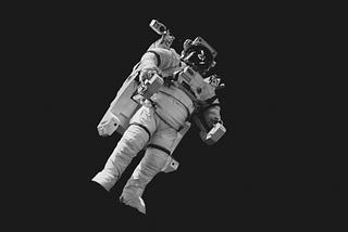 Astronaut floating in space.