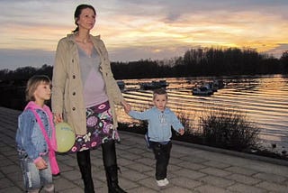 Author with two kids