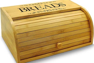 Premium Filigree Wood Bread Bin: Classic Design, Sturdy Construction | Image