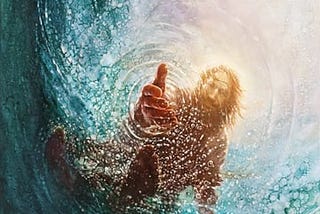 the-hand-of-god-by-yongsung-kim-features-jesus-reach-out-to-save-peter-open-edition-canvas-12-x-18-r-1