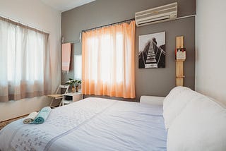 Airbnb room with bed