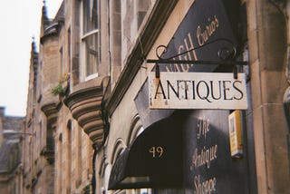 An antique store touching the grounds of the old building