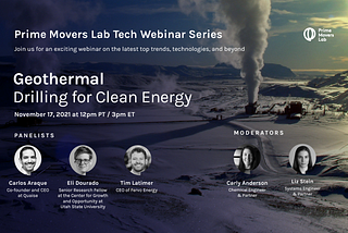 Prime Movers Lab Webinar Recap: Geothermal is a Must for 100% Clean Power