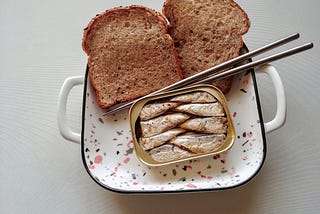 bread and sardine