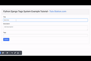 Python Django Tags System Example Tutorial — Tuts-Station.com