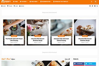 Premium Foodify Blogger Template Download For Food Blogs 2022