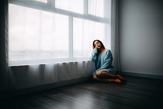 introvert girl sitting alone