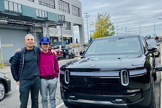 Rivian R1T on the Brooklyn waterfront