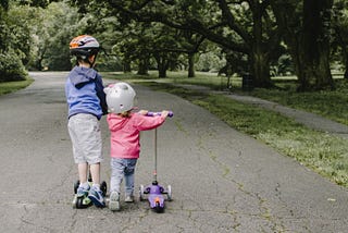 Tagging along with big brother