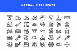 Mechanic Elements Icons Cover Image 1