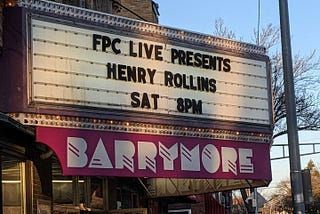 Henry Rollins — The Barrymore, Madison WI. — 04/17/2022