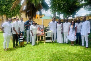 Emmanuel Francois Gamor and Emmanuel Agbeko Gamor (jr) framed picture with family and friends from around the world, Gamor residence at Airport West