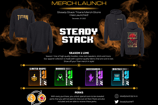 Steady Stack Exclusive Season 1 Merch Drop!