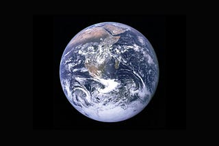View of the Earth as seen by the Apollo 17 crew traveling toward the moon