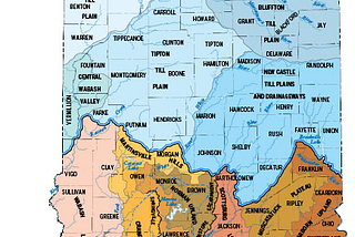 Physiographic Division of Indiana by Henry Gray, 2000