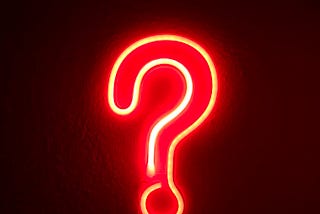 Neon question mark sign