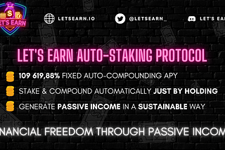 Let’s earn is the first sustainable auto-compounding & auto-staking protocol on the Binance Smart…