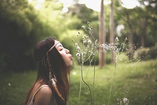 Blowing the seeds off