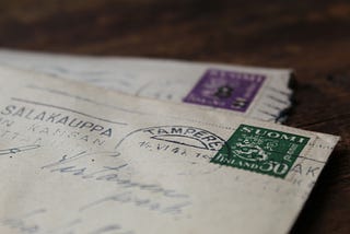 antique letters showing finnish stamps