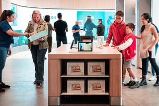 A new Meta retail store filled with customers.