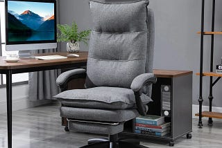 Comfortable 360° Swivel Adjustable Height Recliner with Retractable Footrest | Image