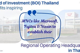 Privileges of Setting up Regional Operating Headquarters in Thailand