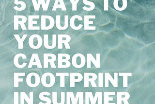 Top 5 ways to reduce your carbon footprint in summer | Pawprint- Your Eco Companion