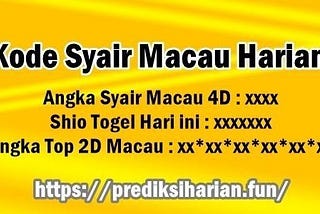 Prediksi Jitu Macau Hari ini Rabu 31 Januari 2024