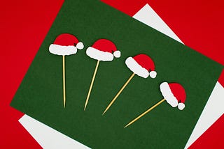 Card with santa hats