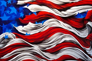 An artistic rendering of the Stars and Stripes