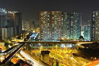 A modern smart city in night view