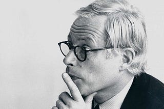 Black and white portrait of Dieter Rams
