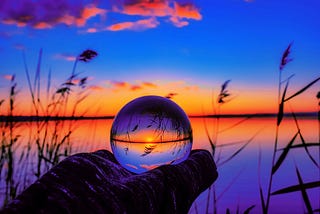 orange and blue artistic image of sunset