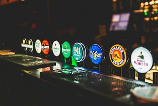 beer pulls at a pub.