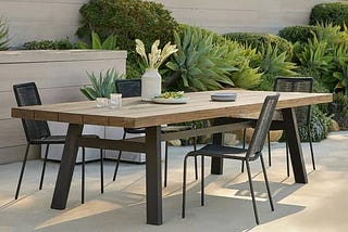 vintage-brown-teak-wood-outdoor-dining-table-seats-10-white-metal-frame-industrial-design-article-sa-1