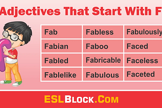 Adjectives That Start With F