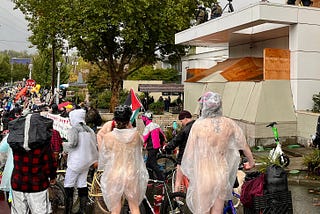 Naked bike riders in Portland, Oregon