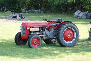 Large red tractor